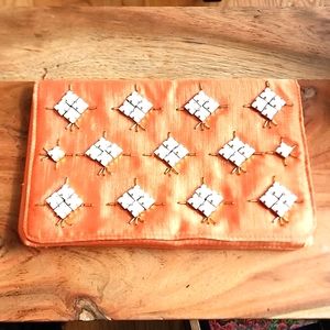 Silk beaded vintage clutch